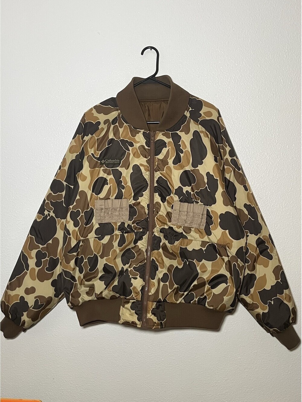 Vintage Columbia Reversible Men’s Frogskin/Duck Camo Hunting Bomber Jacket XL